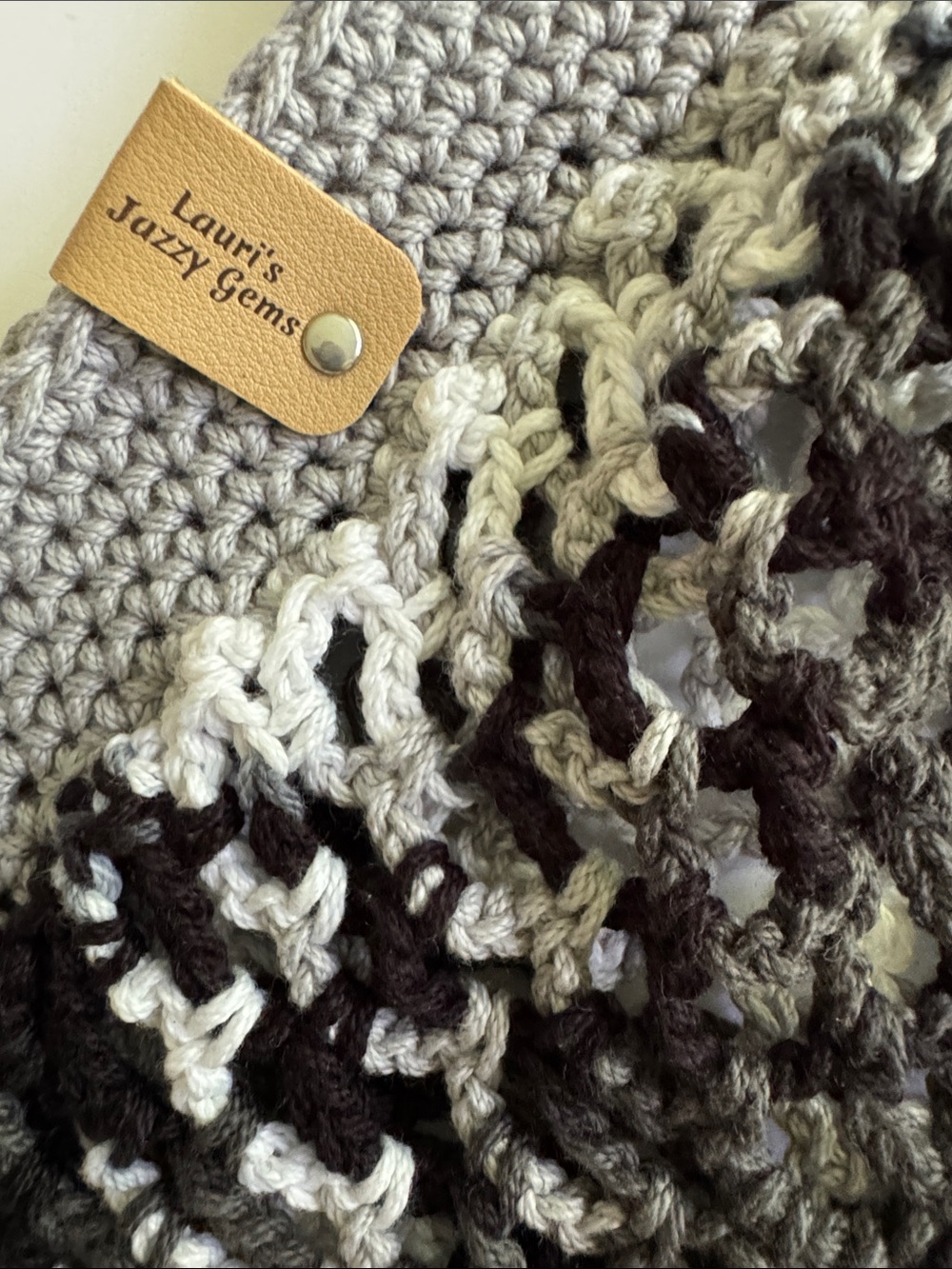 Handmade Crochet Market Bag Shoulder Bag Crochet Handbag - 100% Cotton - Picture 4 of 8